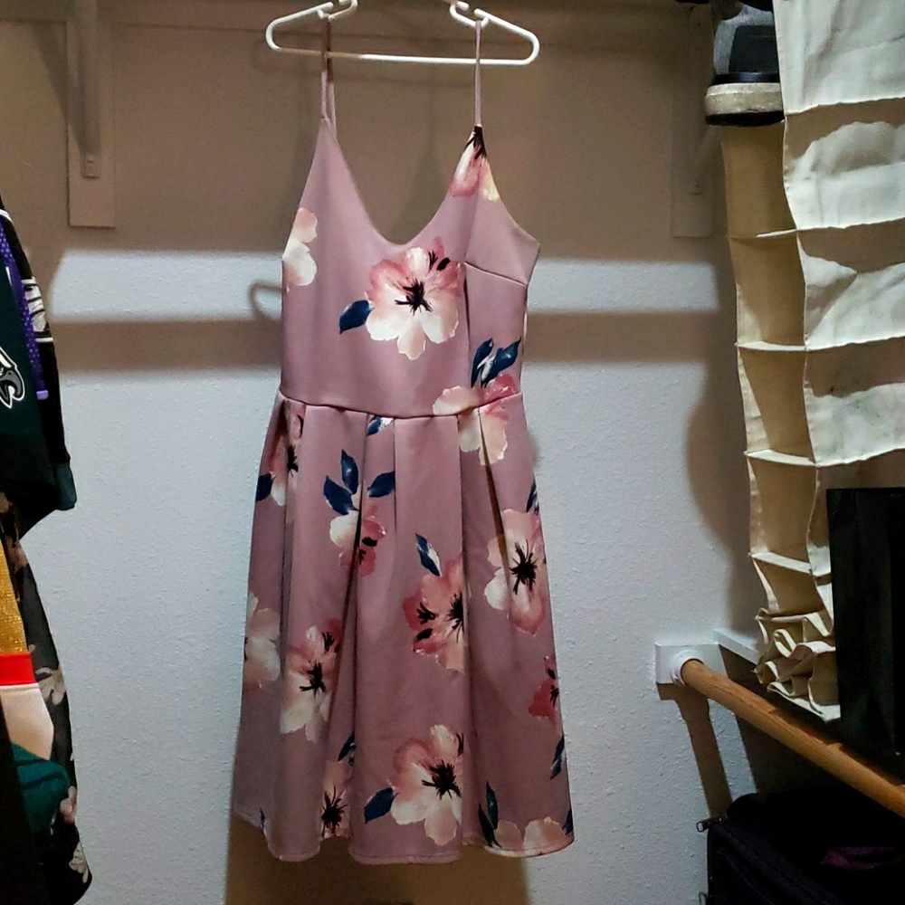Blush floral sweetheart dress